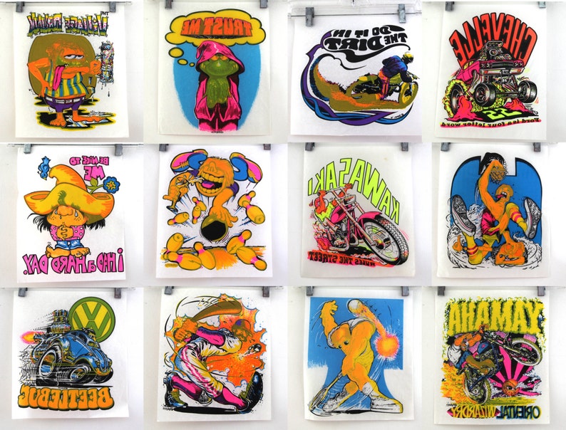 Vintage Tshirt Iron on Decal 70s Roach Neon Psychedelic - Etsy