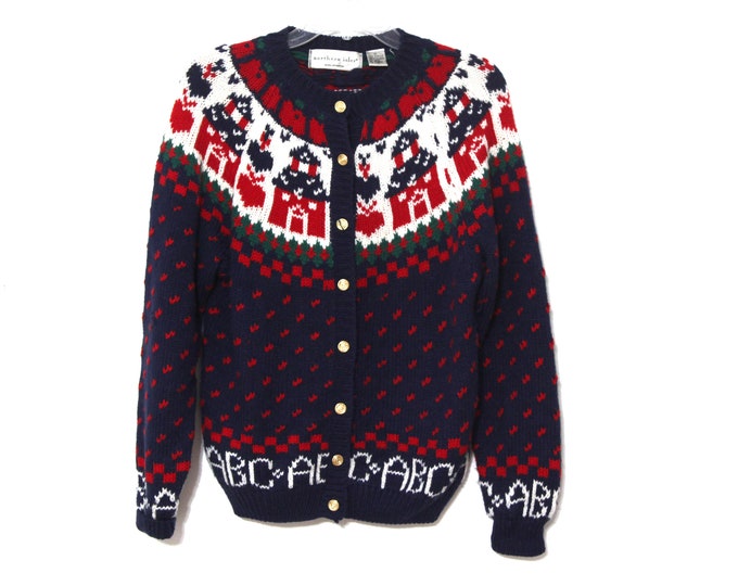 Vintage Teacher Sweater 80s Elementary School Fair Isle Preppy 90s Etsy