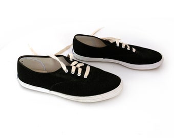 Vintage 80s keds shoes black canvas womens 9