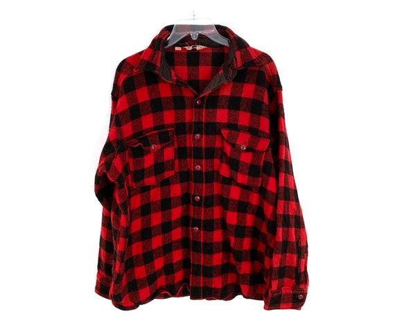 Vintage Woolrich flannel shirt jacket wool buffal… - image 1