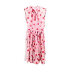 Vintage 40s dress polka dot pink 50s barbie