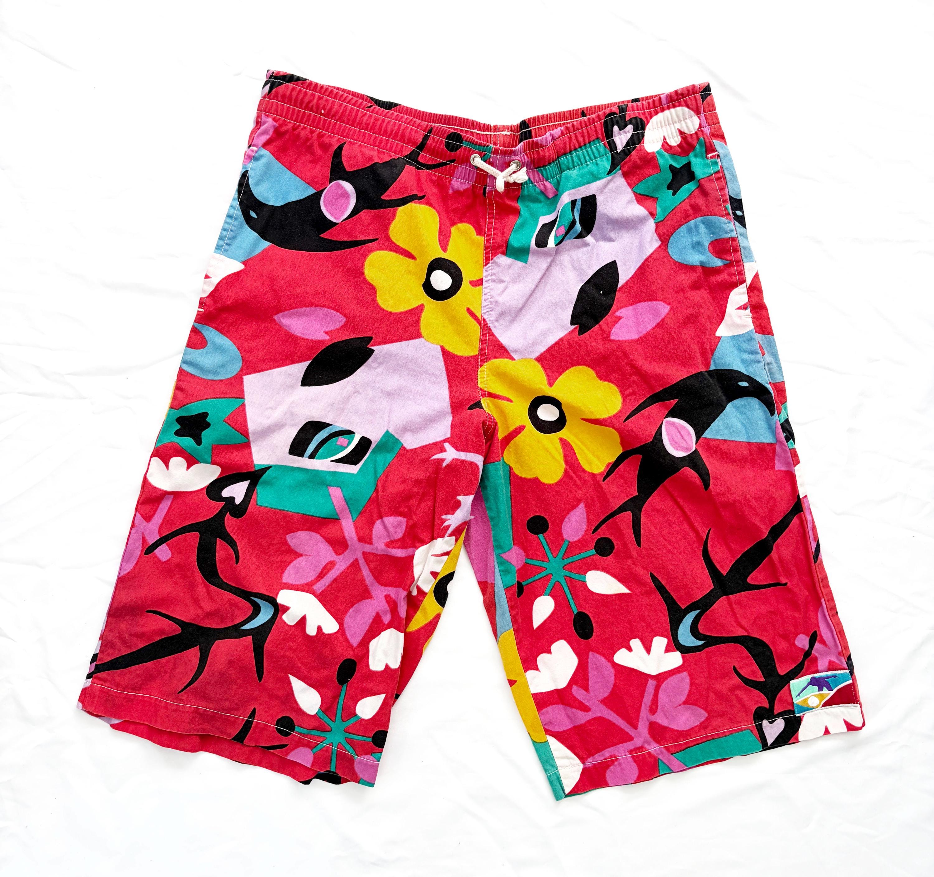 Mens 80s Print Shorts - Etsy