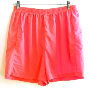 Vintage 80s shorts neon orange pink nylon