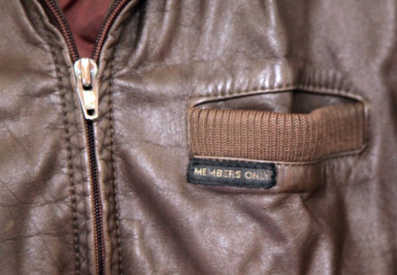 Vintage 80s members only jacket leather moto moto… - image 4