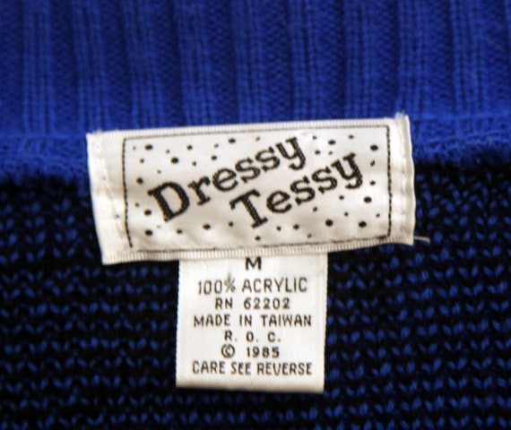 Vintage 80s sweater dress skirt set arrow pixel k… - image 2