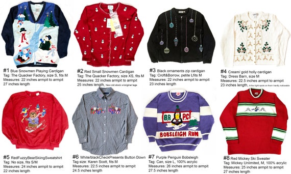 Vintage Christmas Sweater You Pick 80s 90s Xmas Sweatshirt Men s Women s All Sizes Ugly Sweater Etsy