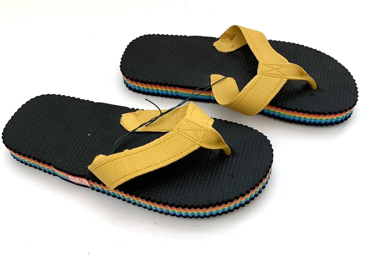 retro rainbow flip flops
