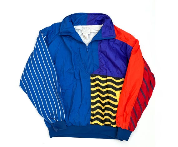 Vintage Adidas Color Block Jacket Men’s M, 90s primary colors windbreaker, Y2K Retro Sportswear