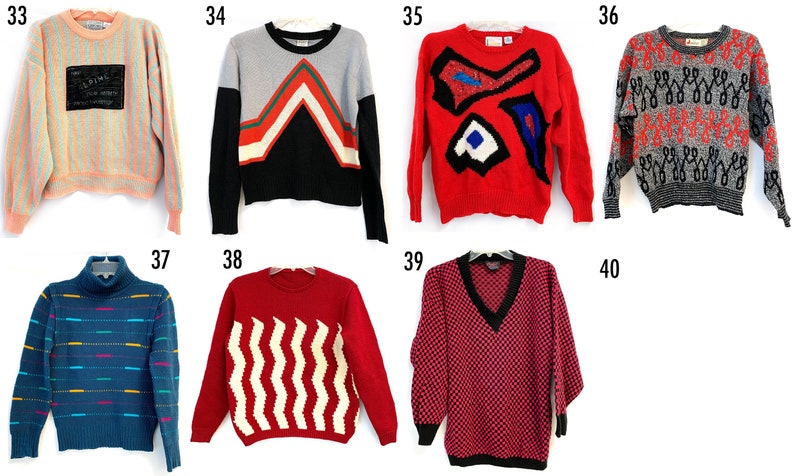 Vintage 80s Sweater YOU PICK Ugly Cute Geometric - Etsy