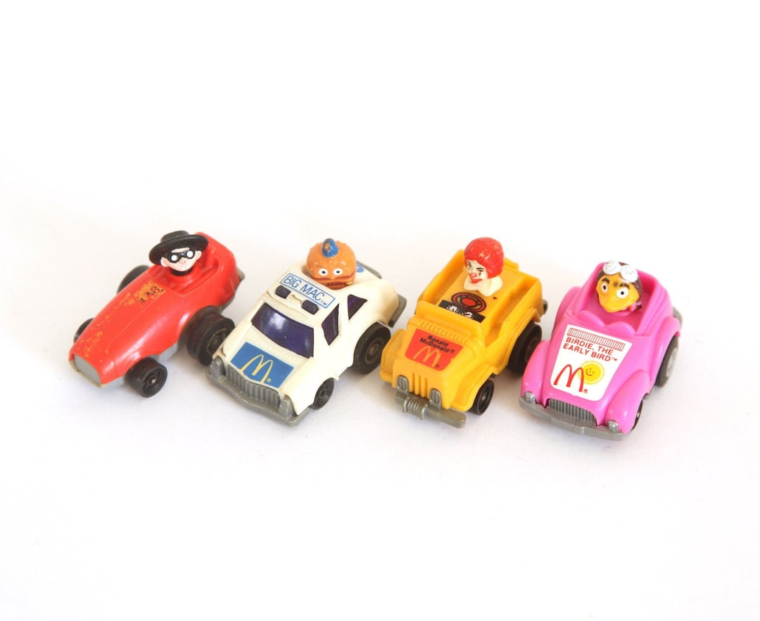 Vintage 80s MCDONALDS Fast Macs Happy Meal Pull Back Cars