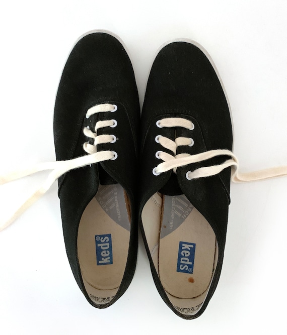 Vintage 80s keds shoes black canvas womens 9 - image 6