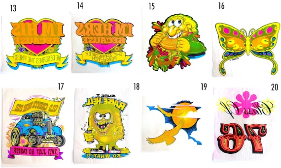 Vintage Tshirt Iron on Decal 70s Roach Neon Psychedelic - Etsy