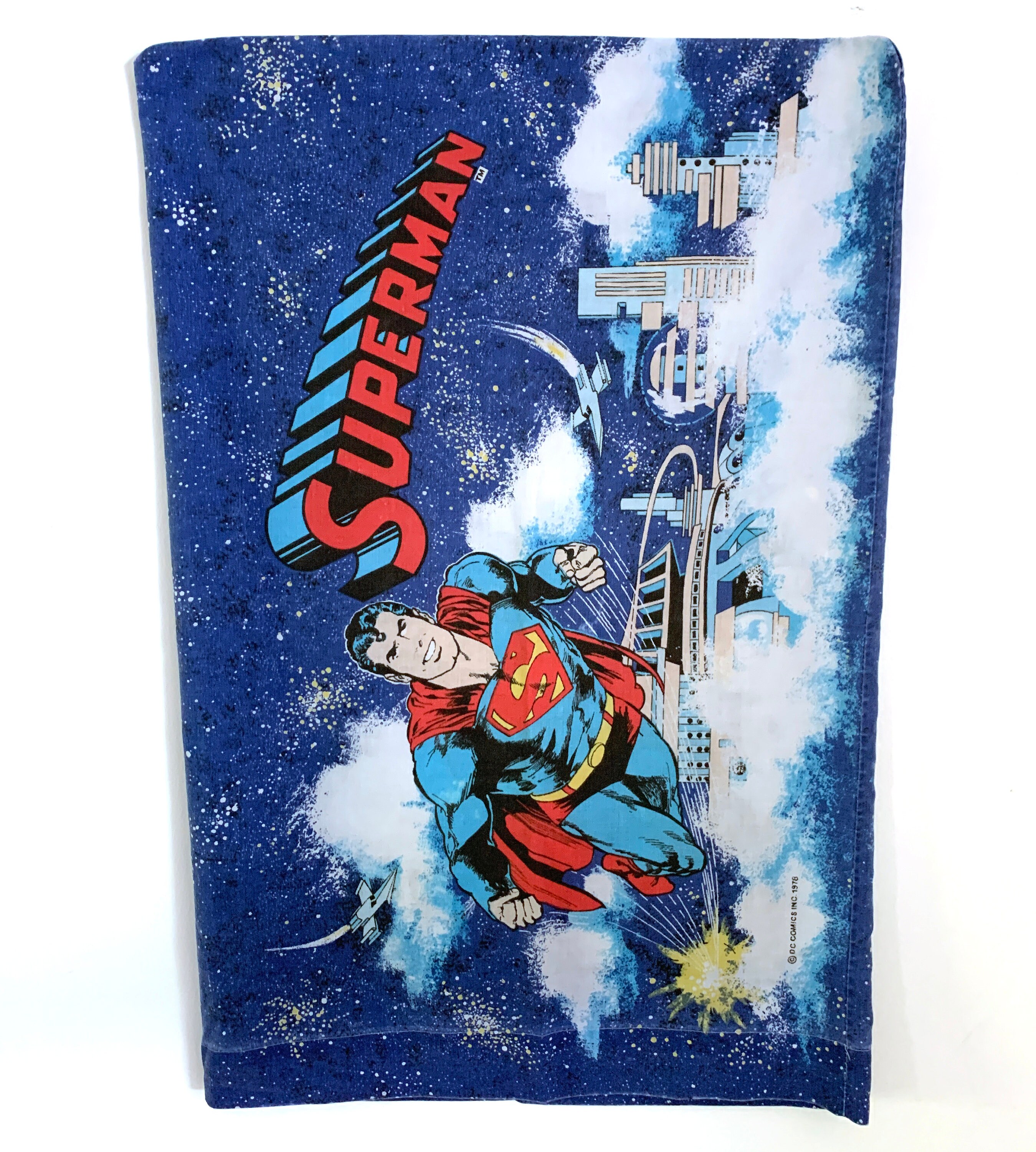 1978'米国ヴィンテージシーツ2枚、枕カバー スーパーマン Superman