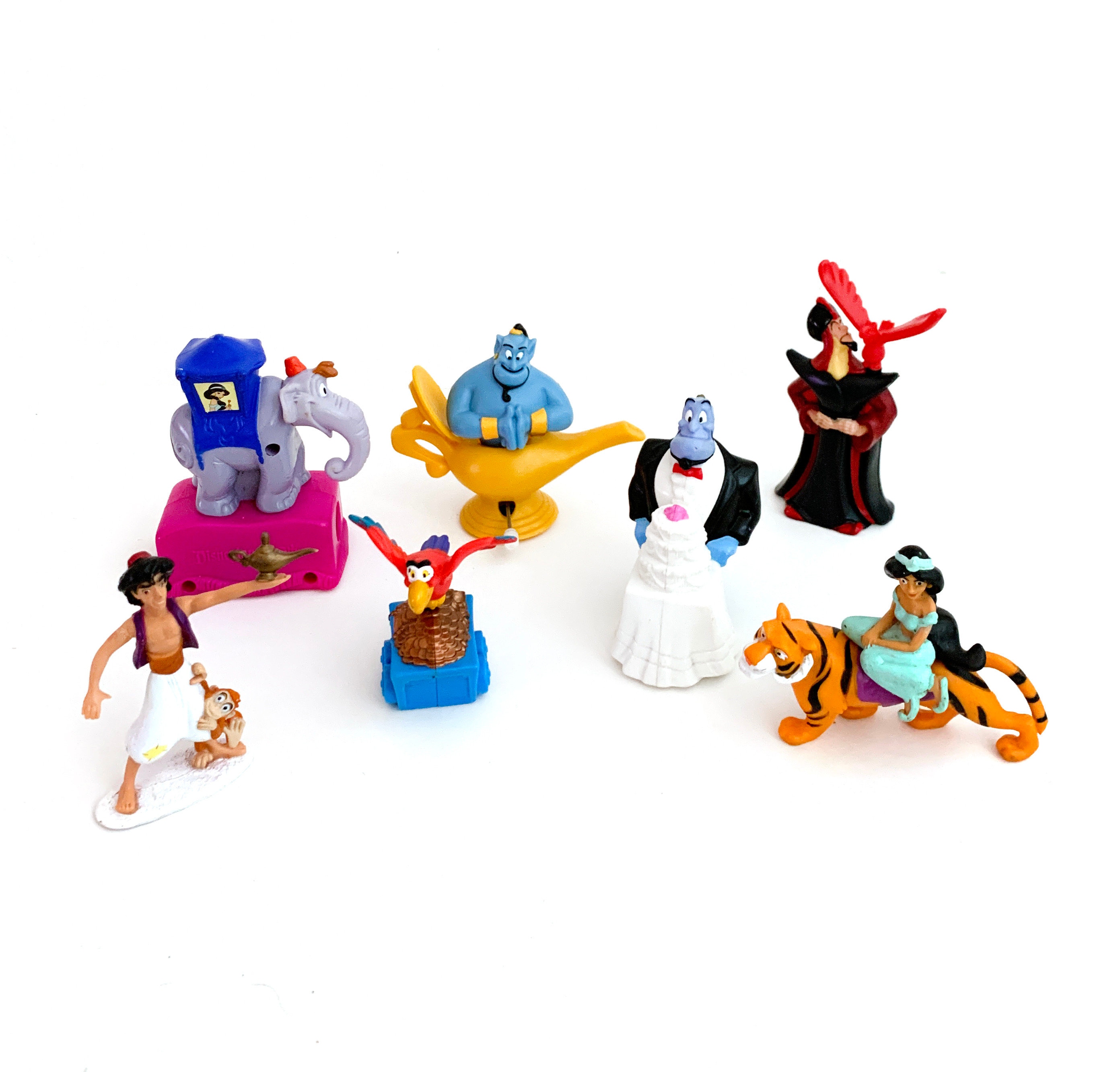 Vintage 90s Aladdin Disney juguetes figura pvc mucho genio abu