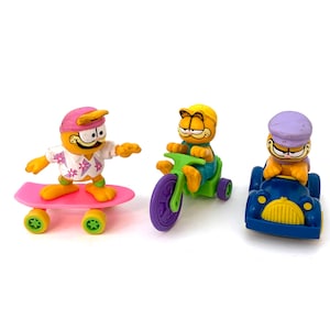 Vintage 80s Garfield mcdonalds happy meal toys 1988 rare test market set