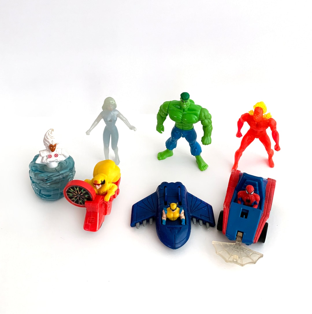 Juguetes vintage de la Cajita Feliz de los superhéroes de Marvel de  McDonald's de 1996 México