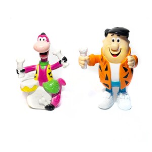 Vintage Flintstones bendy toys Fred Dino 1991