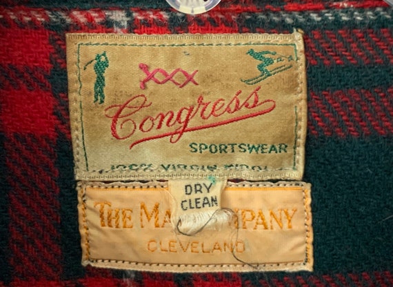 Vintage flannel shirt wool Congress sportswear me… - image 4