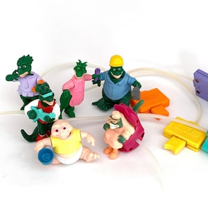 Vintage 90s Dinosaurs tv show happy meal toys complete lot mcdonalds fast food sealed in packages new