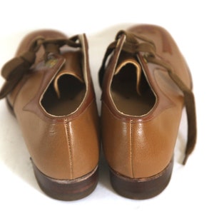 Vintage brown leather shoes womens 7.5 goodyear welt deadstock new wingtips 60s 70s image 5