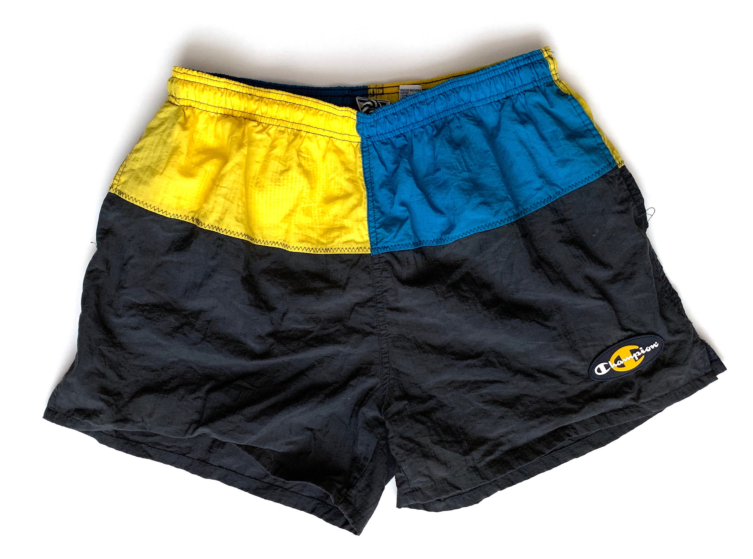 Ba ador Vintage Champion shorts 80s 90s azul amarillo Etsy
