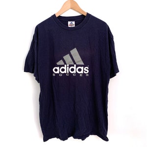 Vintage Adidas Equipment tshirt soccer navy blue mens L 90s y2k