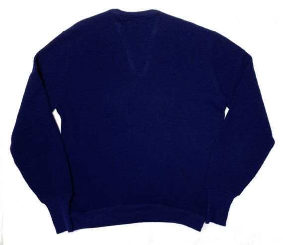 Vintage 80s Lacoste sweater navy blue vneck preppy - image 3