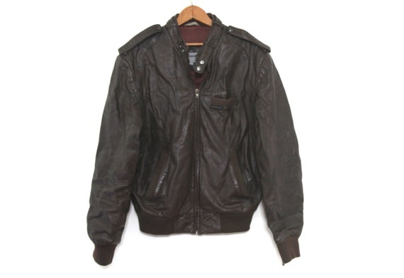 Vintage 80s members only jacket leather moto moto… - image 1