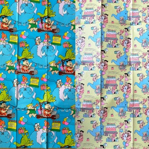 Vintage Flintstones wrapping paper one large sheet 40x30 inches 70s/80s