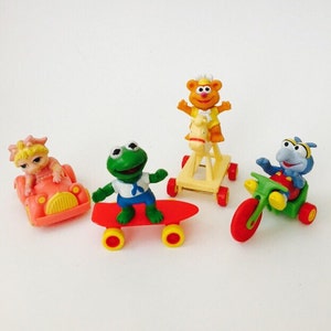 Vintage Muppet Babies happy meal toys 1988 Kermit Fozzie Gonzo Piggy