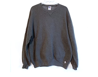 90s Russell Athletic Grey Hoodie Sweatshirt Minimalist Iconic