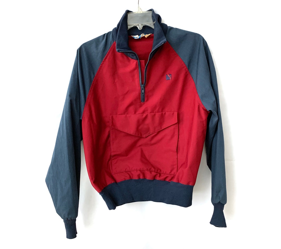 ジャケット・アウター 80s proban work jacket with red stitch Vintage Exxon Jacket Mens Large Red Windbreaker Work Uniform