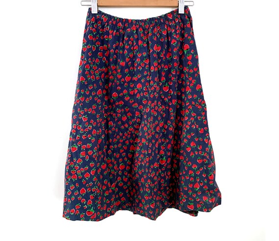 Vintage 80s skirt strawberry pattern - image 2