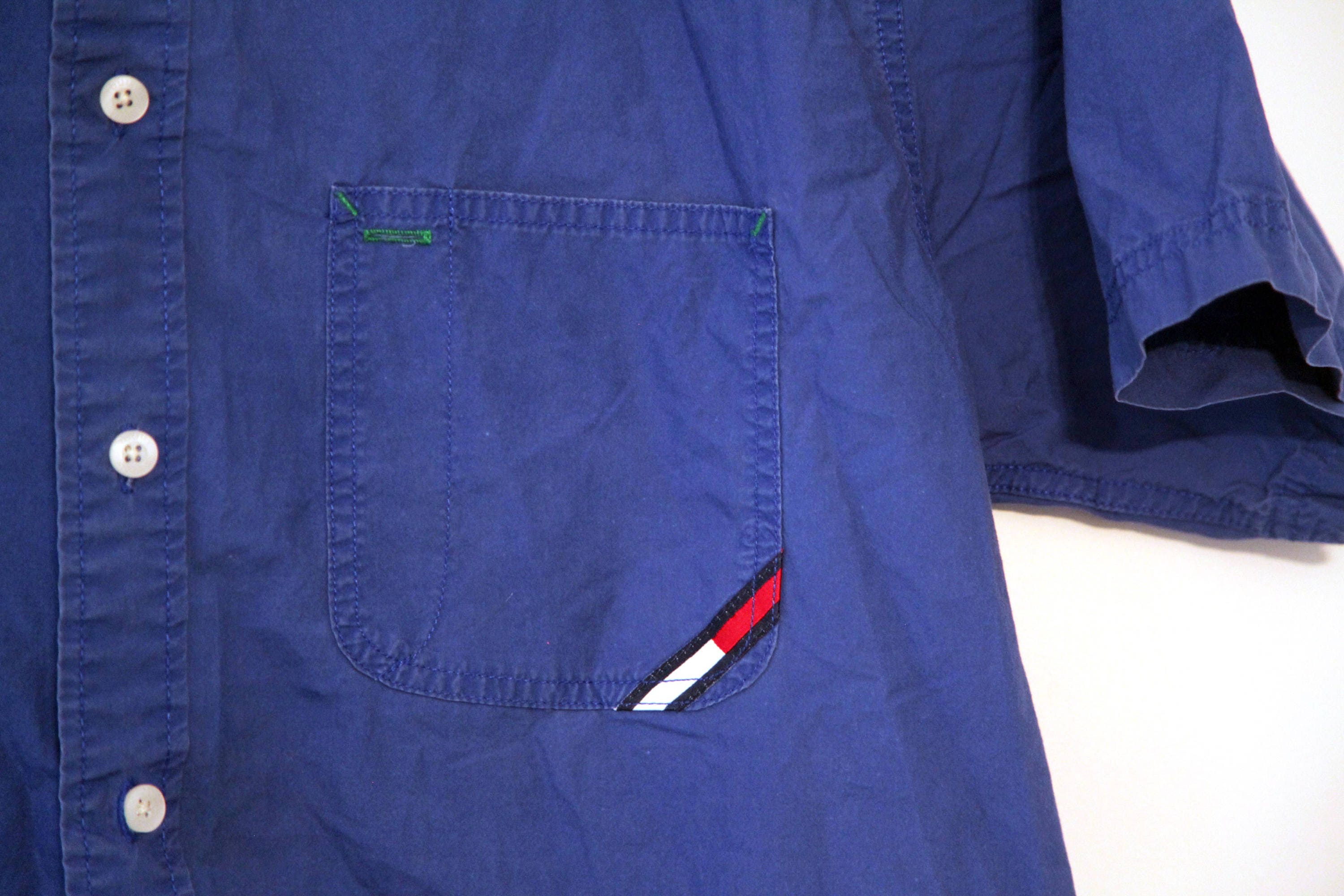 90'S Tommy Hilfiger short sleeve button down check shirt men's L vintage /eaa448815