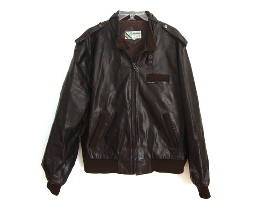 Vintage 80s members only jacket leather moto moto… - image 7