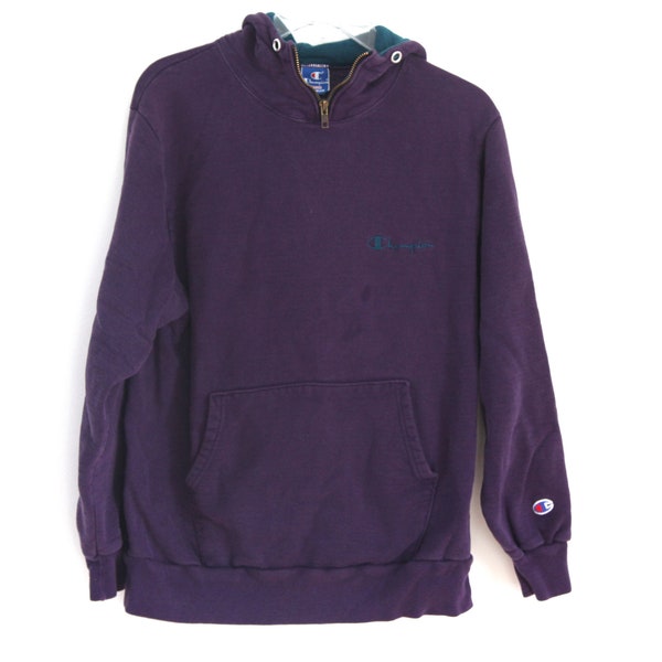 Vintage Champion hoodie hooded sweatshirt 90s purple