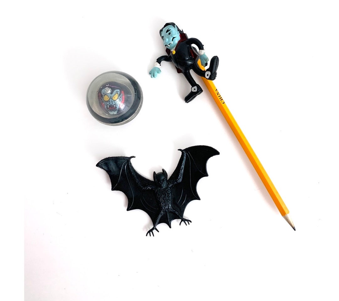 Vintage Halloween Bendy Toy Lot 80s 90s Dracula Bat - Etsy