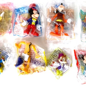 Vintage Disney Mickey Mouse toys sealed Epcot McDonalds 1993 complete set in packages or individual toys