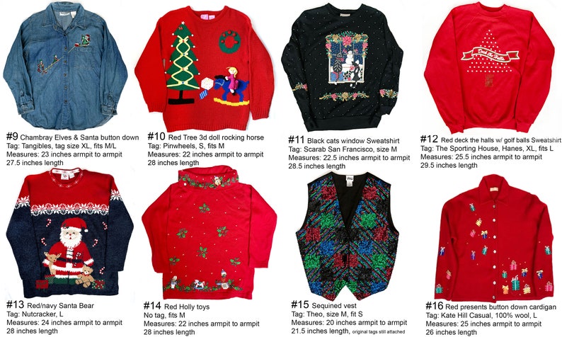 Vintage Christmas sweater You Pick 80s 90s xmas sweatshirt men's women's all sizes ugly sweater image 3