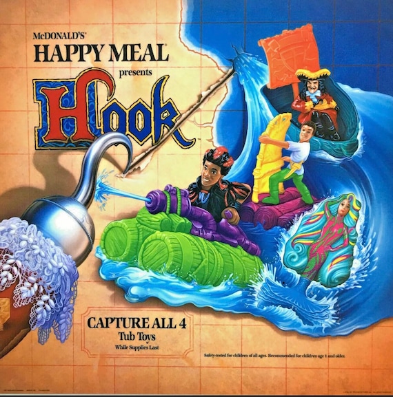 Vintage Peter Pan Hook happy meal complete set 4 mcdonald's toys
