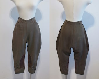 1930s Suede Patch Jodhpurs | Size Extra Small