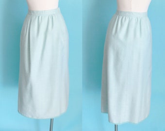 1960s Mint Green Skirt | Size Small 26" in waist
