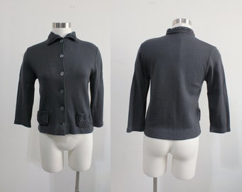 1950s Black Koldin Original Cardigan | Size Small