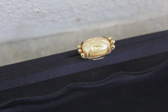 1950s Navy Black Clutch with Coin Purse - image 4