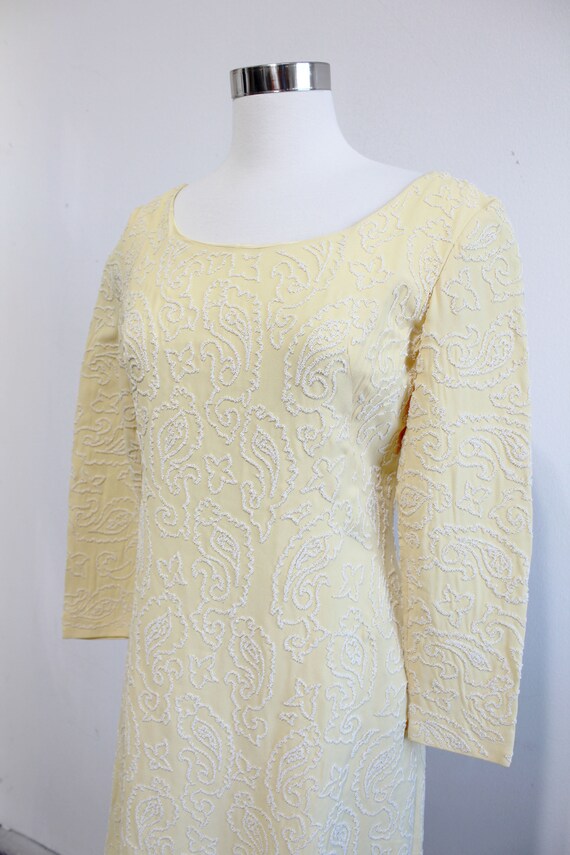 1960s Yellow Beaded Evening Dress | Small/Medium - image 7