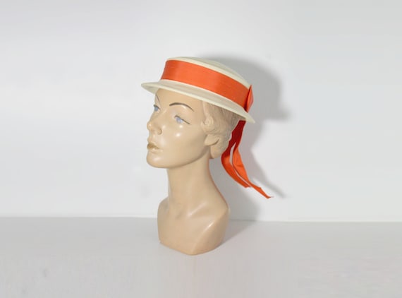 1950s Hat | Boater Hat | Straw Hat | Madeline Hat