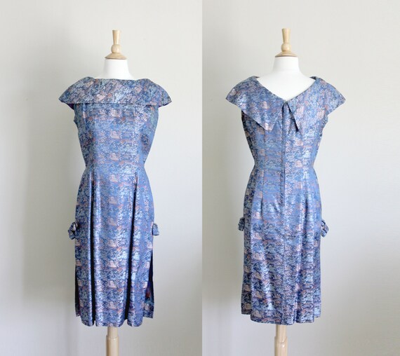 1960s Brocade Dress | Asian Style Dress | Off Shou