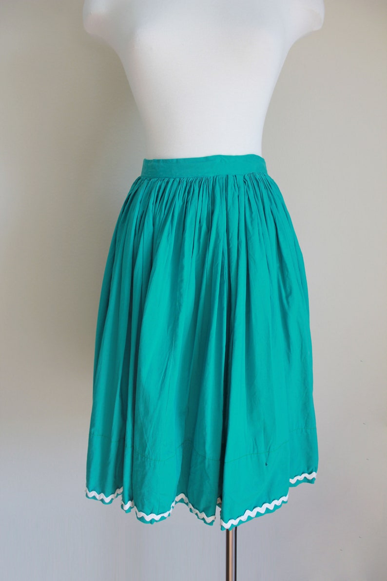 1950s Kelly Green Fiesta Skirt Full Skirt Patio Skirt - Etsy