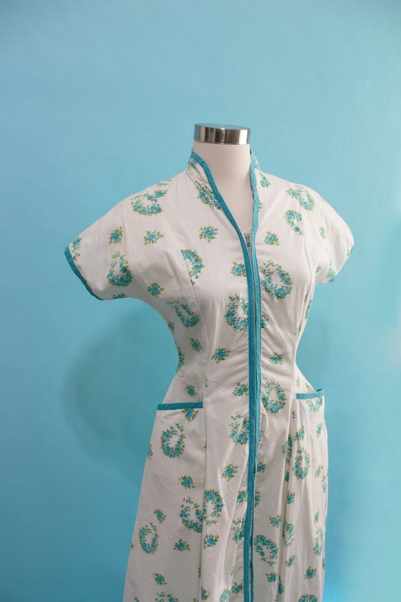 1950s Floral Zip Housedress by Valley Frocks | 26… - image 4