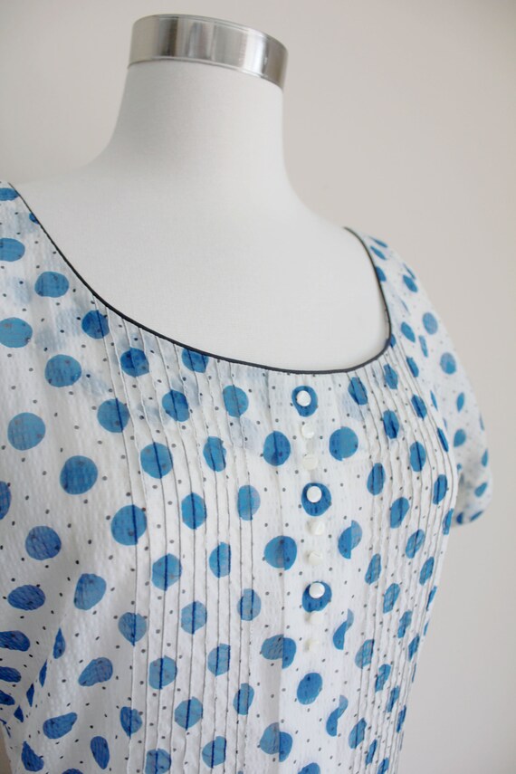 1940s Sheer Polka Dot Dress by L'Aiglon | 28" inc… - image 4